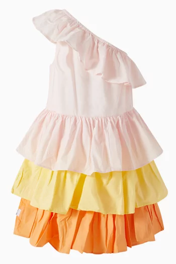 Cora Ruffled One-shoulder Dress in Organic Cotton