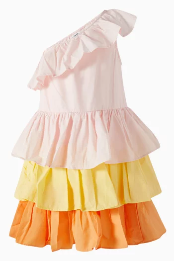 Cora Ruffled One-shoulder Dress in Organic Cotton