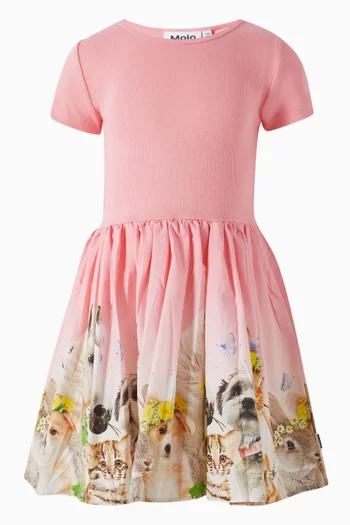 Cissa Animal Friends-print Flared Dress