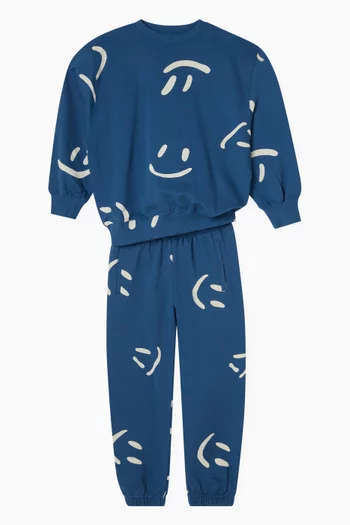 Allen Smiley-print Sweatpants in Organic Cotton