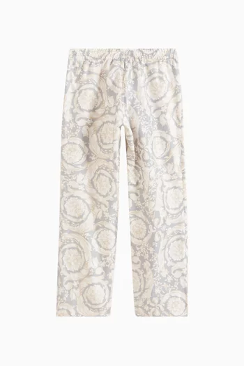 Barocco-print Pyjama Pants in Silk-twill