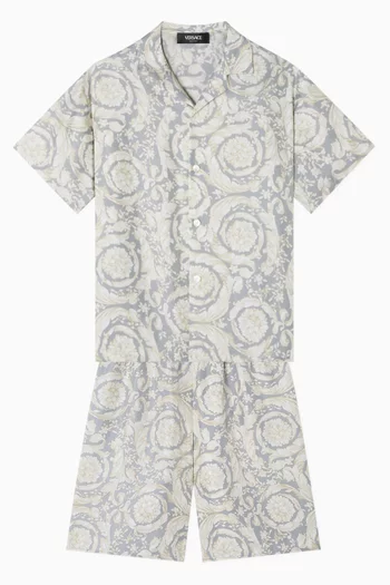 Barocco Print Shorts in Silk