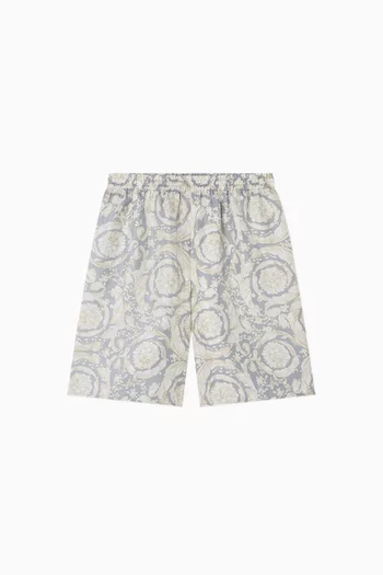 Barocco Print Shorts in Silk