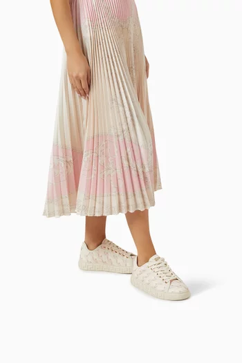 Chain Stripes Greca Sneakers in Cotton