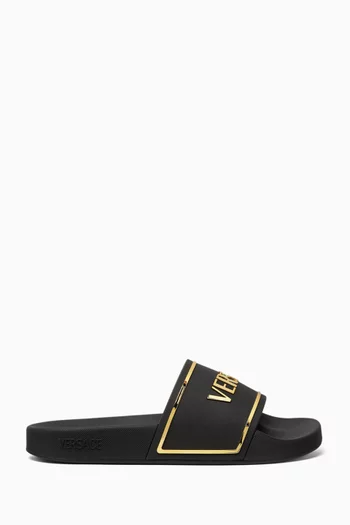 Logo Slides in Rubber