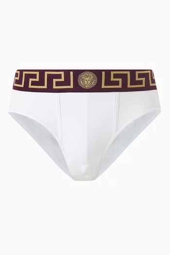 Greca Border Briefs in Organic Cotton