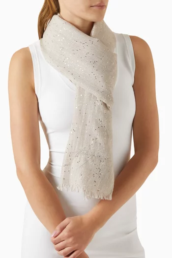 Micro Sequin Stole in Cashmere-silk Blend