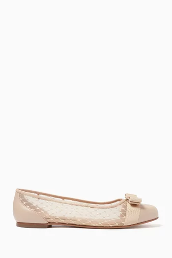 Varina Ballet Flats in Mesh & Leather