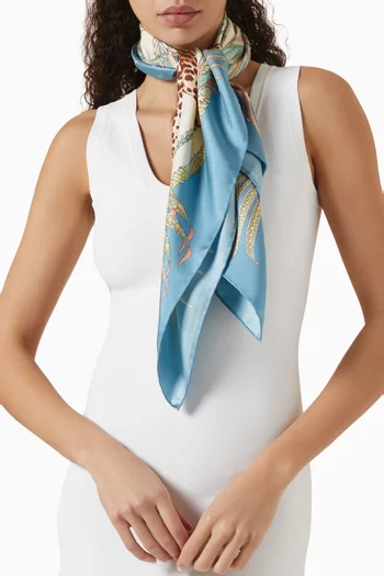 Leopard-print Scarf in Silk