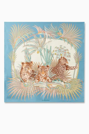 Leopard-print Scarf in Silk