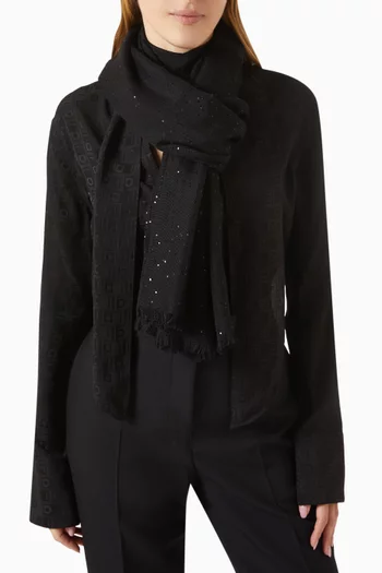 Micro Sequin Stole in Cashmere-silk Blend