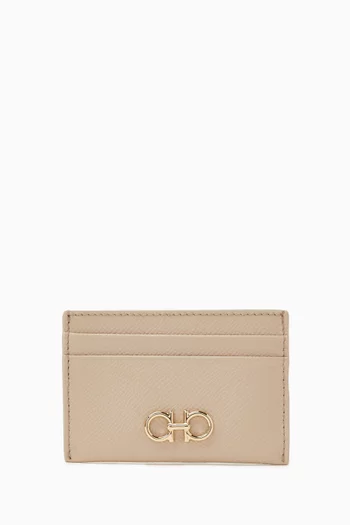Gancini Credit Card Holder in Calf Leather