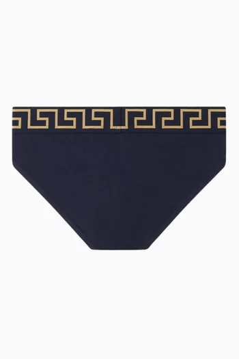 Low-rise Greca Border Briefs in Cotton