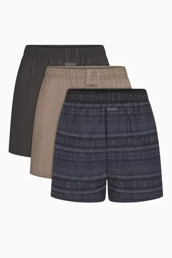 Cotton Poplin Boxers, Set of 3