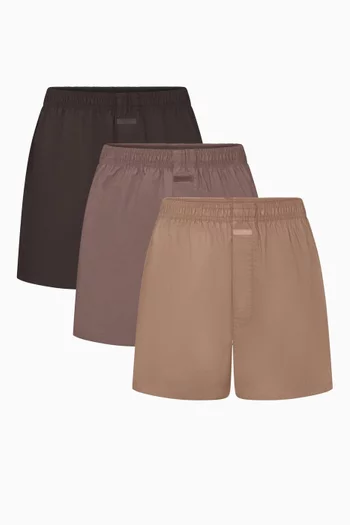 Cotton Poplin Boxers, Set of 3