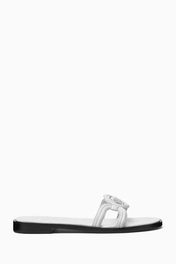 Medusa Logo Sandals in Leather