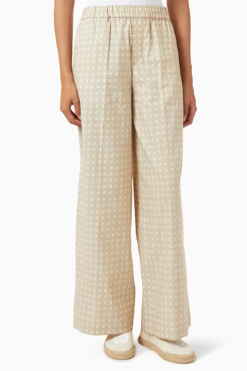 Logo Weave Pyjama Pants in Twill Cotton Viscose