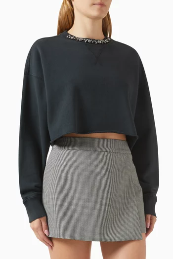 Cropped Sweatshirt in Cotton