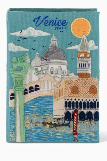 Venice Italy Book Clutch in Silk & Felt