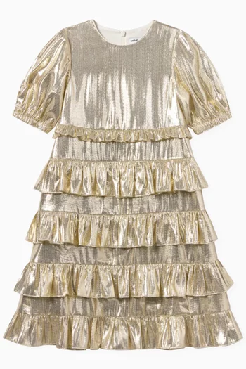 Ruffle Frill Dress in Viscose Blend