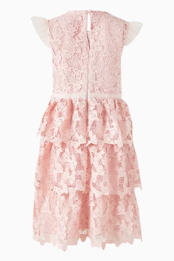 Bow-lace Dress in Cotton Blend