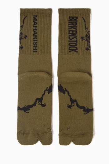 x Maharishi Logo Socks in Stretch-cotton
