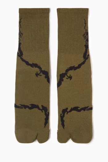 x Maharishi Logo Socks in Stretch-cotton