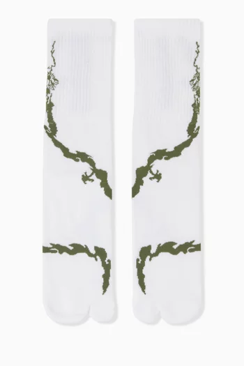 x Maharishi Logo Socks in Stretch-cotton