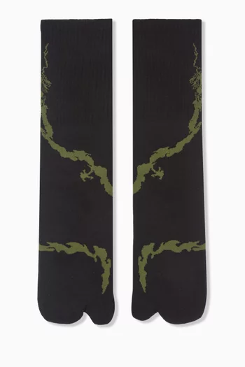 x Maharishi Logo Socks in Stretch-cotton