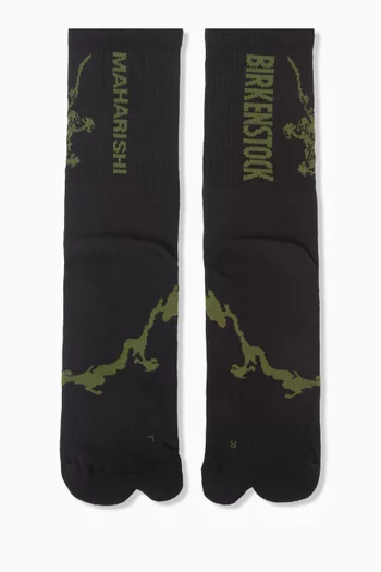 x Maharishi Logo Socks in Stretch-cotton