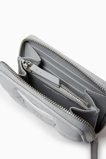 Glam Slam Embroidered Wallet in Leather