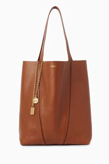 حقيبة يد سبين متوسطة جلد بارز الملمس