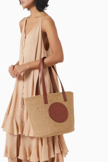 Horse Medal Tote Bag in Raffia