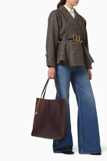 حقيبة يد سبين كبيرة جلد بارز الملمس