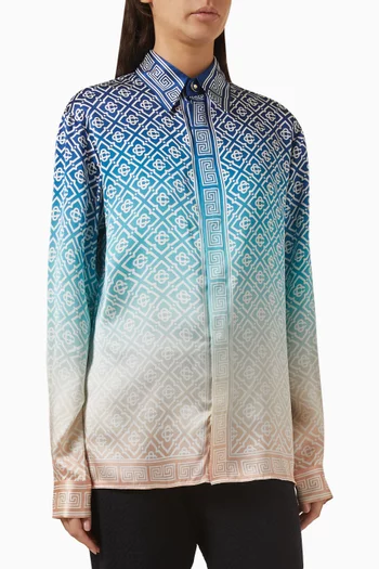 قميص كلاسيكي بلون متدرج حرير