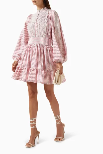 Striped Mini Dress in Seersucker