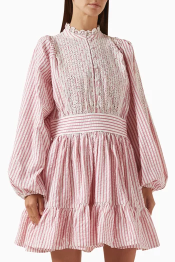 Striped Mini Dress in Seersucker