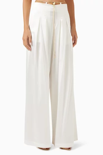 Sandy Wide-leg Pants in Acetate Blend