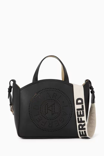 K/Circle Small Tote Bag in Leather
