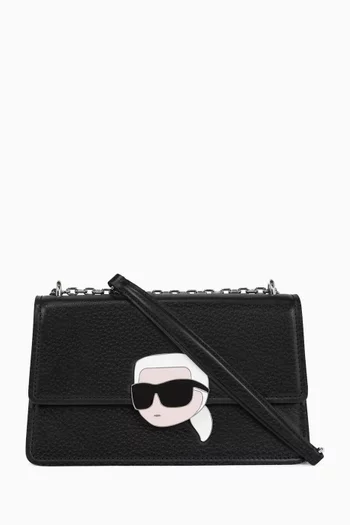 Ikon Shoulder Bag in Pebbled Faux Leather