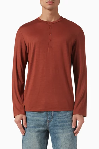 Henley T-shirt in Merino Wool