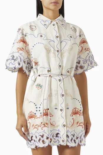Match Makers Mini Shirtdress in Cotton