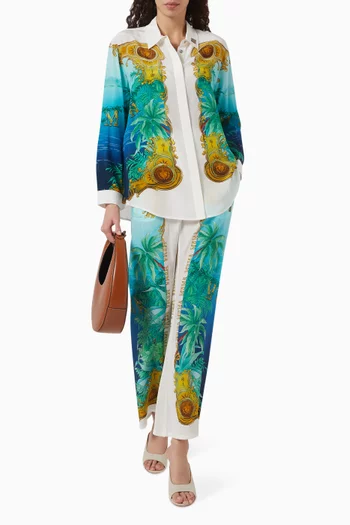 Blue Cigare Shirt in Silk