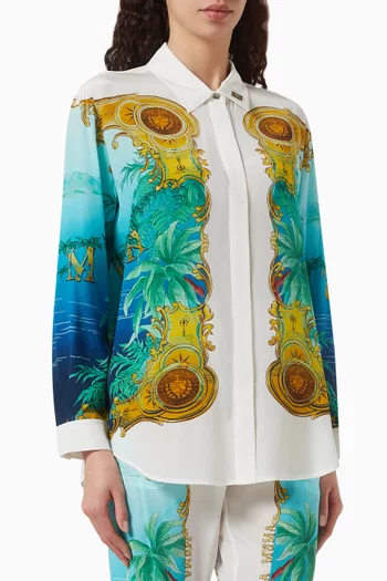 Blue Cigare Shirt in Silk
