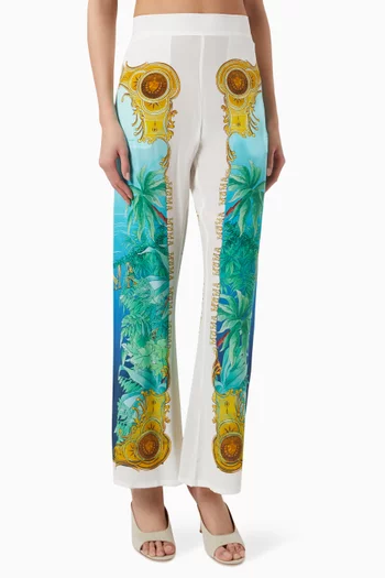 Blue Cigare Pants in Silk