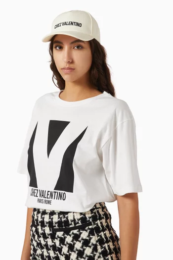 كاب بيسبول بطبعة شعار Chez Valentino قطن