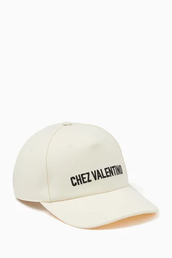 كاب بيسبول بطبعة شعار Chez Valentino قطن