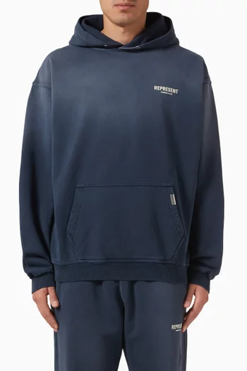 Oversized Owners Club Script Hoodie in Cotton