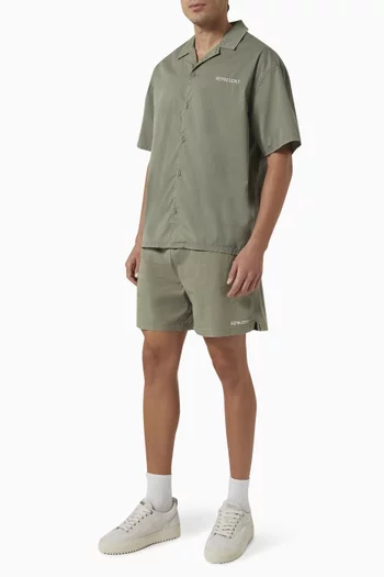 Season Script Logo Shorts in Cotton