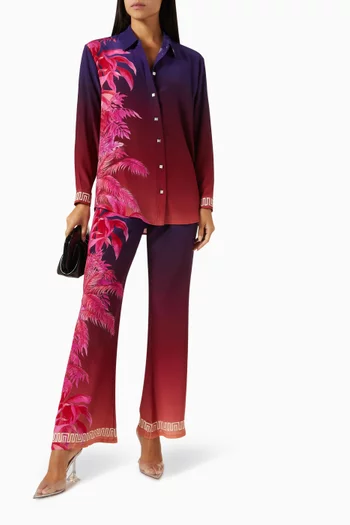 قميص ميدنايت مزين بنقشة حرير